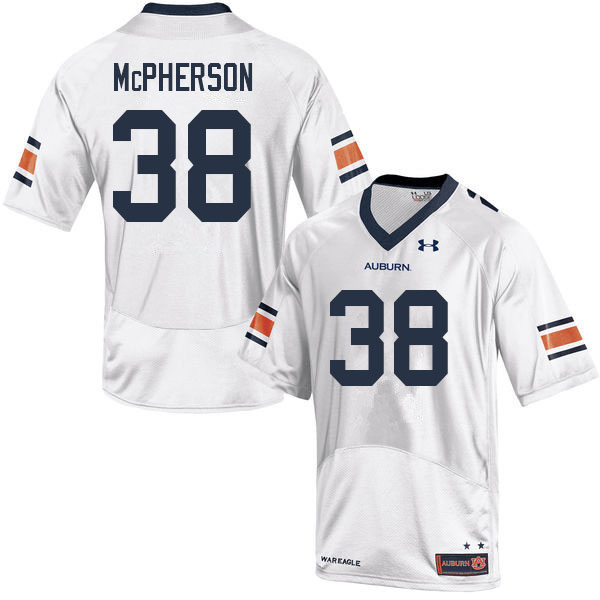 Men #38 Alex McPherson Auburn Tigers College Football Jerseys Sale-White - Click Image to Close